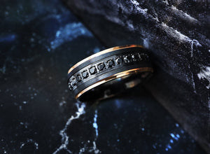 Black Diamond Wedding Band, Black Diamond Wedding Ring, Mens Diamond Engagement Ring, Natural Black Diamond Jewelry 925 Sterling Silver Ring.