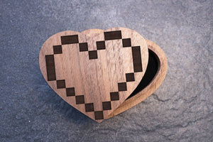 Heart Shaped Ring Box, 8bit Heart Shaped Proposal Box, Heart Shaped Jewelry Box, Heart Ring Box, Heart Box, Videogame Ring Box, 8 bit Heart.