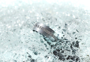 White Diamond Wedding Band, Silver Diamond Wedding Ring, Mens Diamond Engagement Ring, White Diamond Jewelry 925 Sterling Silver Ring.