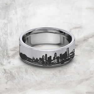 Seattle Wedding Band, Seattle Skyline Wedding Ring, Seattle Washington City Ring, Skyline Gift, Skyline Jewelry Skyline Promise Ring.