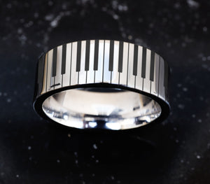 Piano Wedding Band, Piano Keys Wedding Ring, Piano Music Wedding Band, Piano Engagement Ring, Music Promise Ring, Piano Wedding Ring.