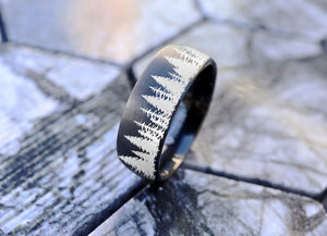 Open image in slideshow, Outdoor Forest Wedding Band, Tree Forest Wedding Ring, Mountain Ring, Forest Wedding Ring, Forest Wedding Band, Nature Forest Ring,Tree Ring
