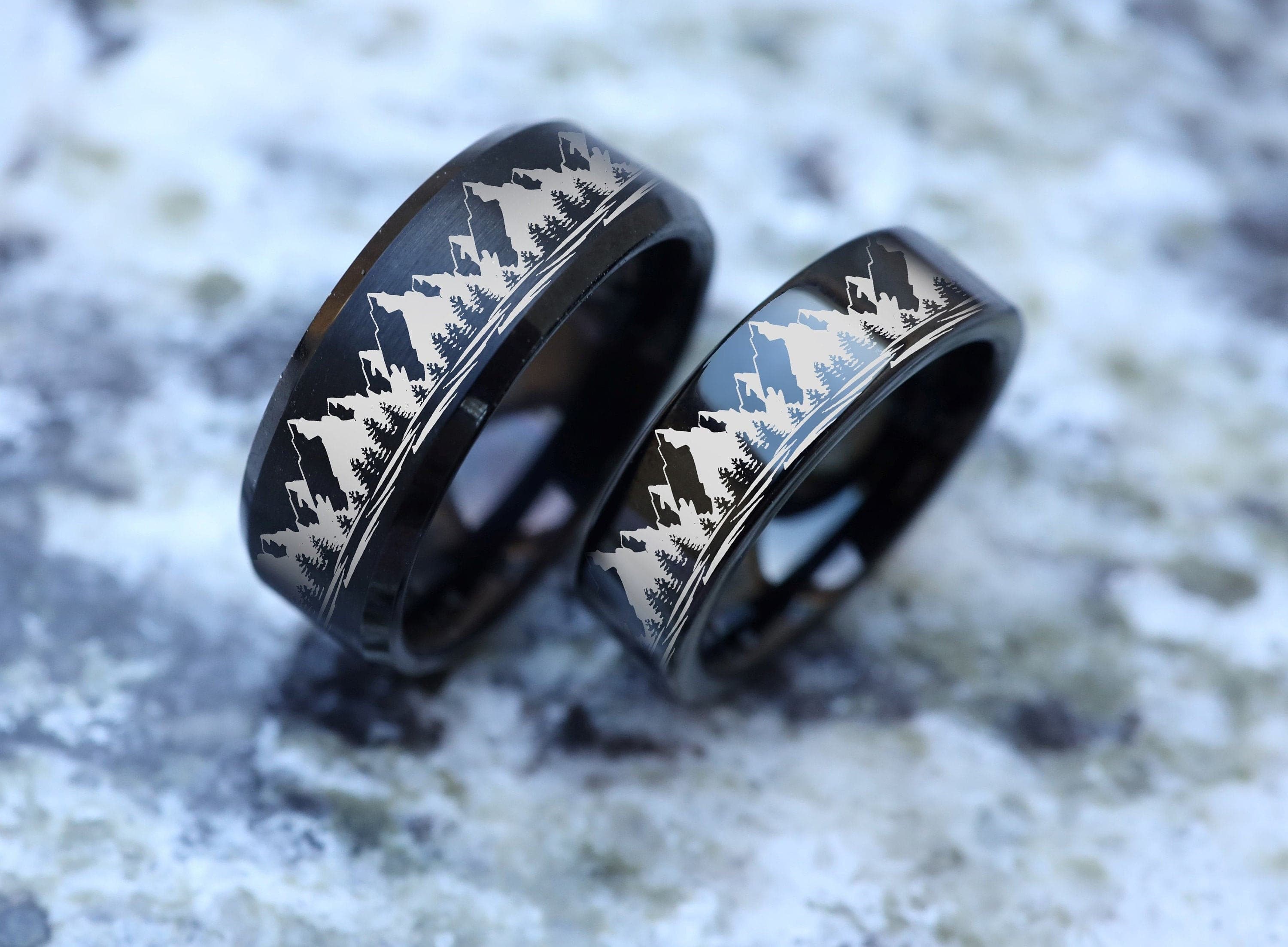 Lifet: Nature Inspired Leaf Detail Wedding Ring | Ken & Dana
