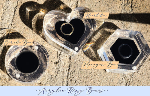 Ring Box for Wedding Ceremony Black Velvet Ring Bed, Engraved Ring Bearer Acrylic Box, Heart Shaped Wedding Ring Box, Clear Jewelry Box